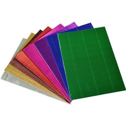 Rainbow Metallic Corrugated Board A4 Assorted Colours PK20_2